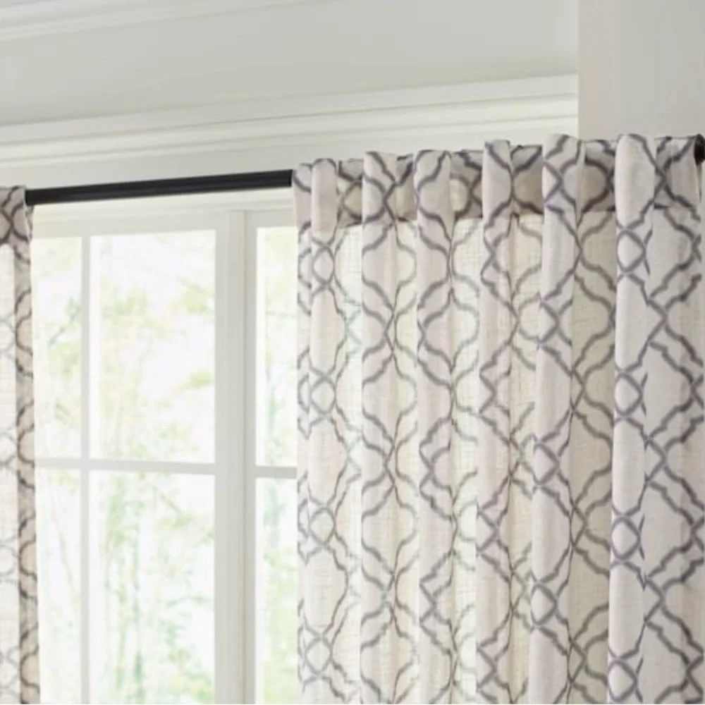 2PK Allen+Roth 50x95-in Grey Light Filtering Back Tab Curtain Panels